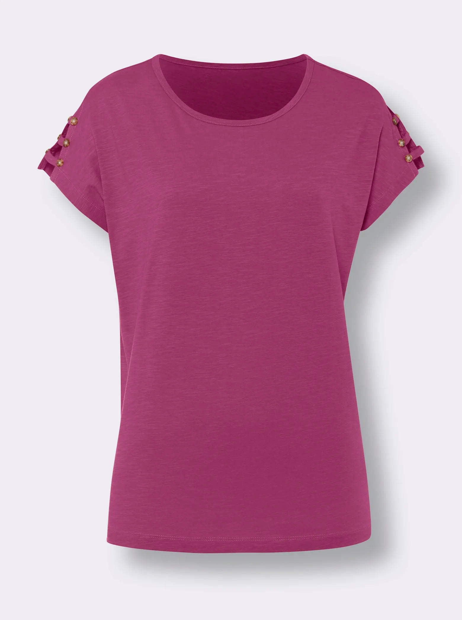 Rundhalsshirt mit Bändern an den Schultern