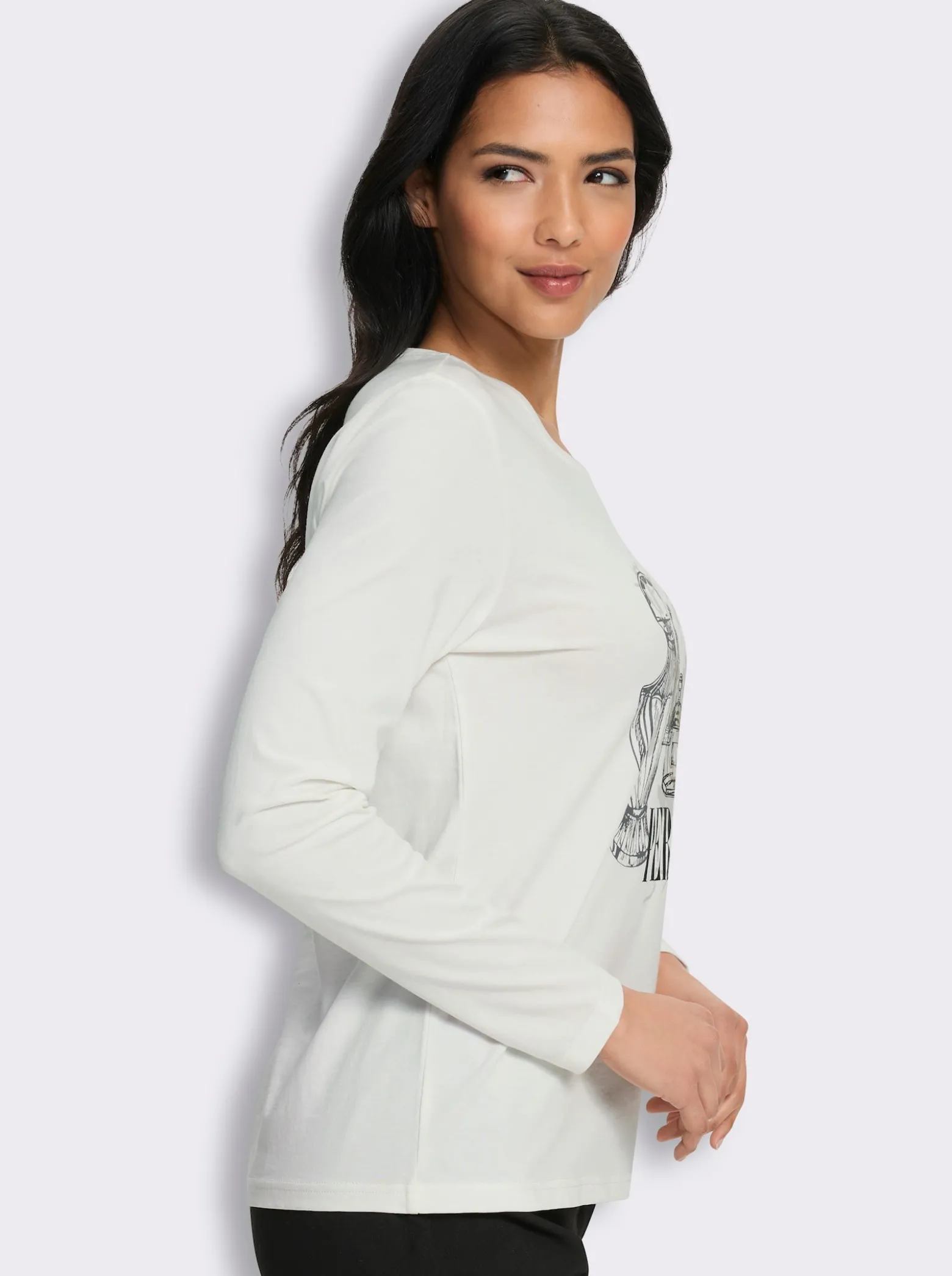 Rundhalsshirt mit Druck-Motiv