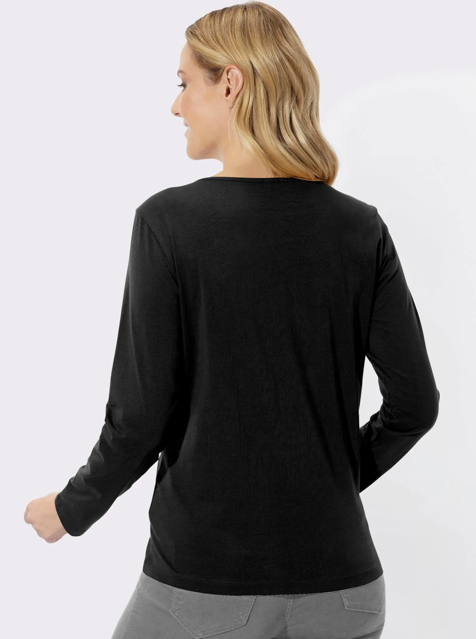 Rundhalsshirt mit Druckmuster vorne