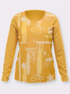 Rundhalsshirt mit Druckmuster vorne