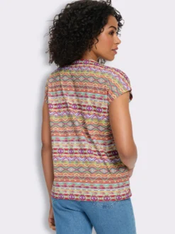 Rundhalsshirt mit Ethno-Druck