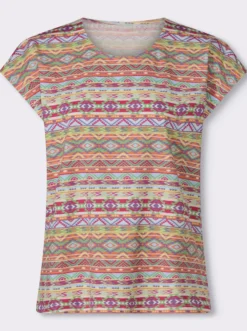 Rundhalsshirt mit Ethno-Druck