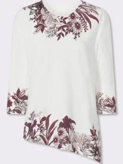 Rundhalsshirt mit extra langem Seitenschlitz