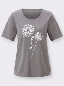 Rundhalsshirt mit floralem Druck