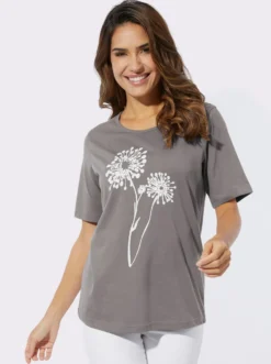 Rundhalsshirt mit floralem Druck