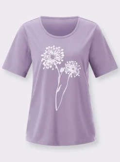 Rundhalsshirt mit floralem Druck