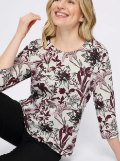 Rundhalsshirt mit floralem Muster