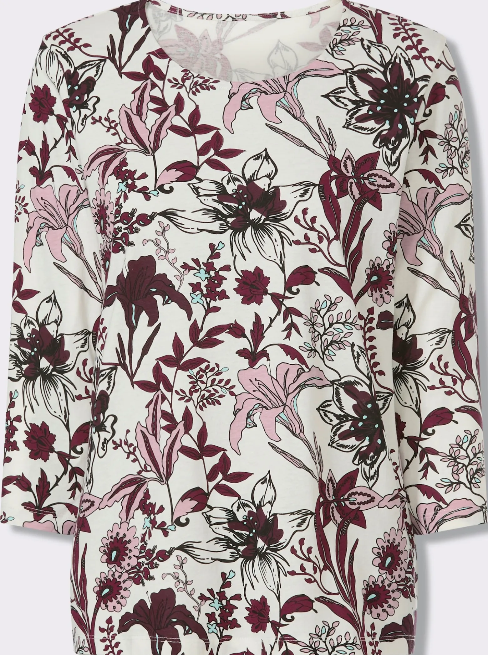 Rundhalsshirt mit floralem Muster