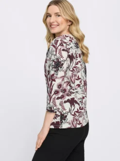 Rundhalsshirt mit floralem Muster