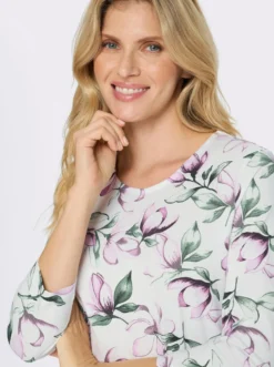 Rundhalsshirt mit floralem Muster
