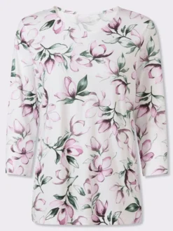 Rundhalsshirt mit floralem Muster