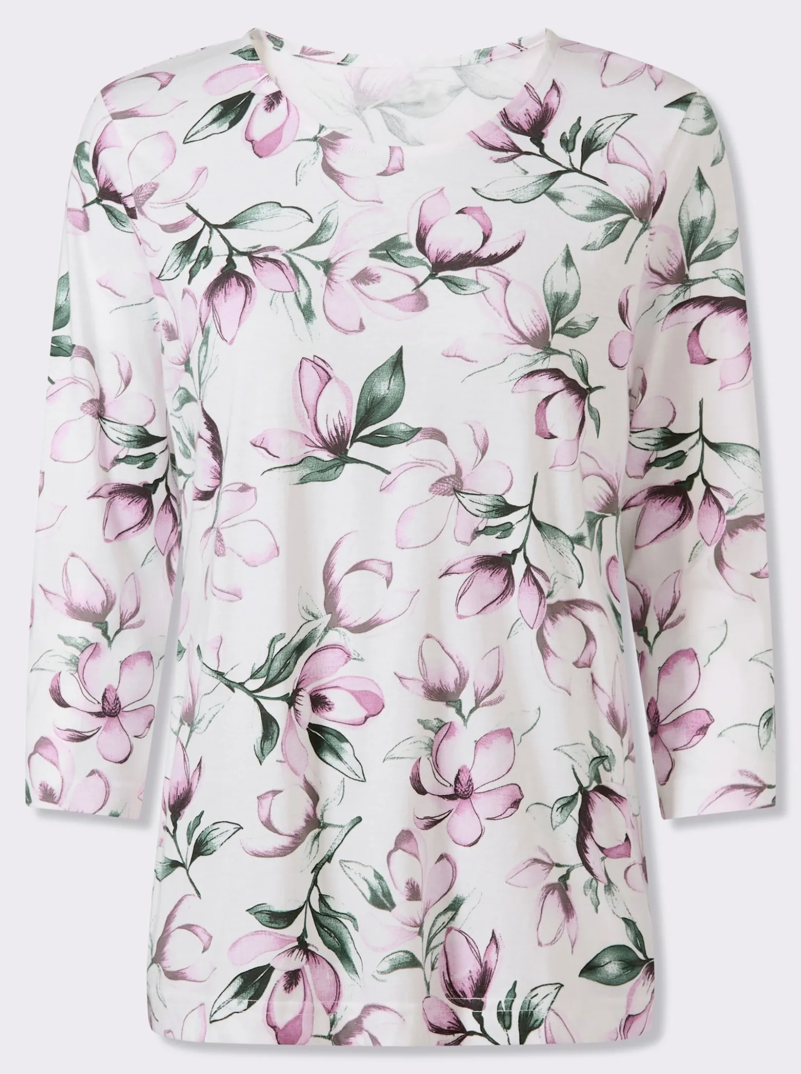 Rundhalsshirt mit floralem Muster