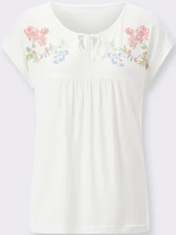 Rundhalsshirt mit floralem Print