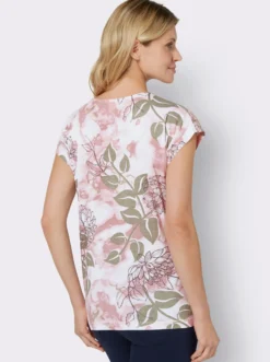 Rundhalsshirt mit Foliendruck, Viskose