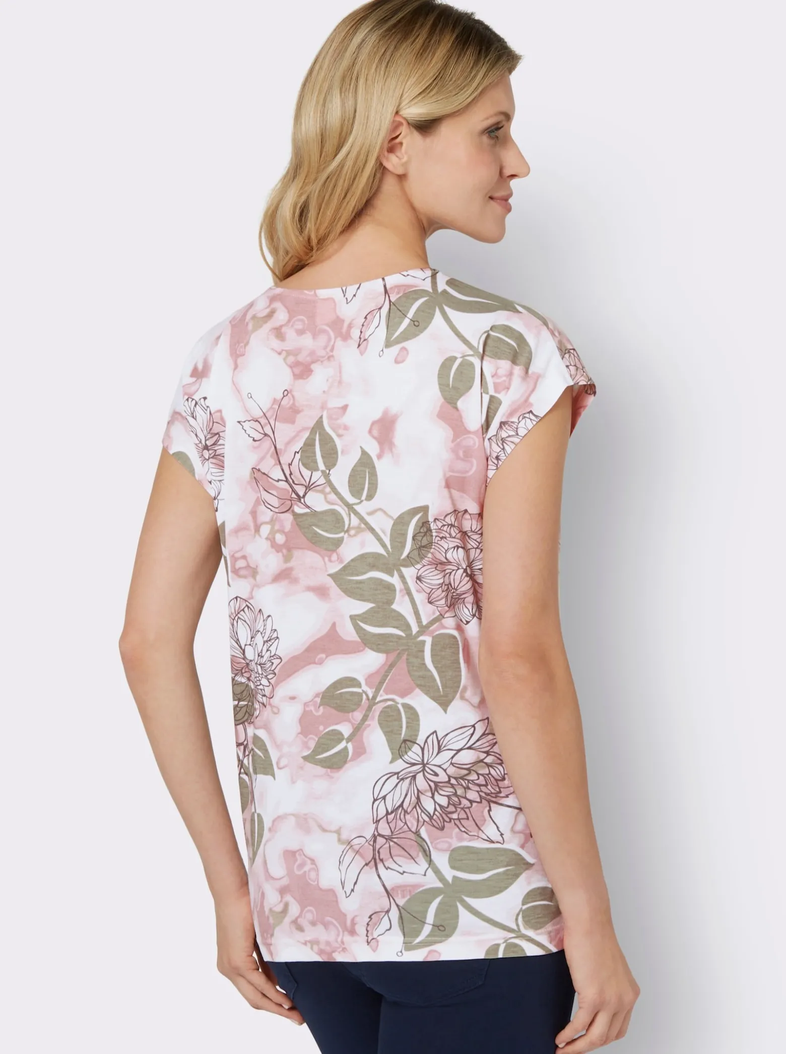 Rundhalsshirt mit Foliendruck, Viskose