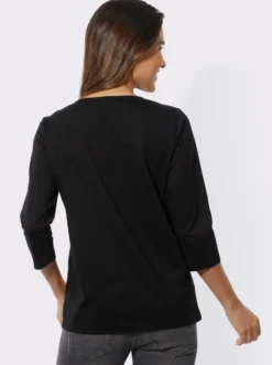 Rundhalsshirt mit Foliendruck