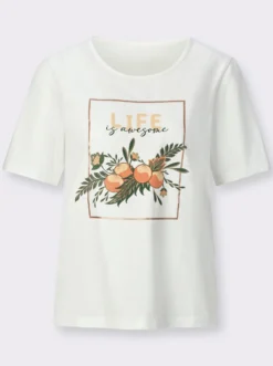 Rundhalsshirt mit Früchte-Print