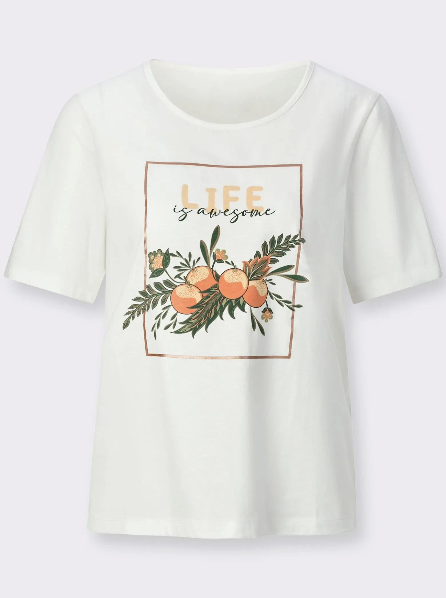 Rundhalsshirt mit Früchte-Print