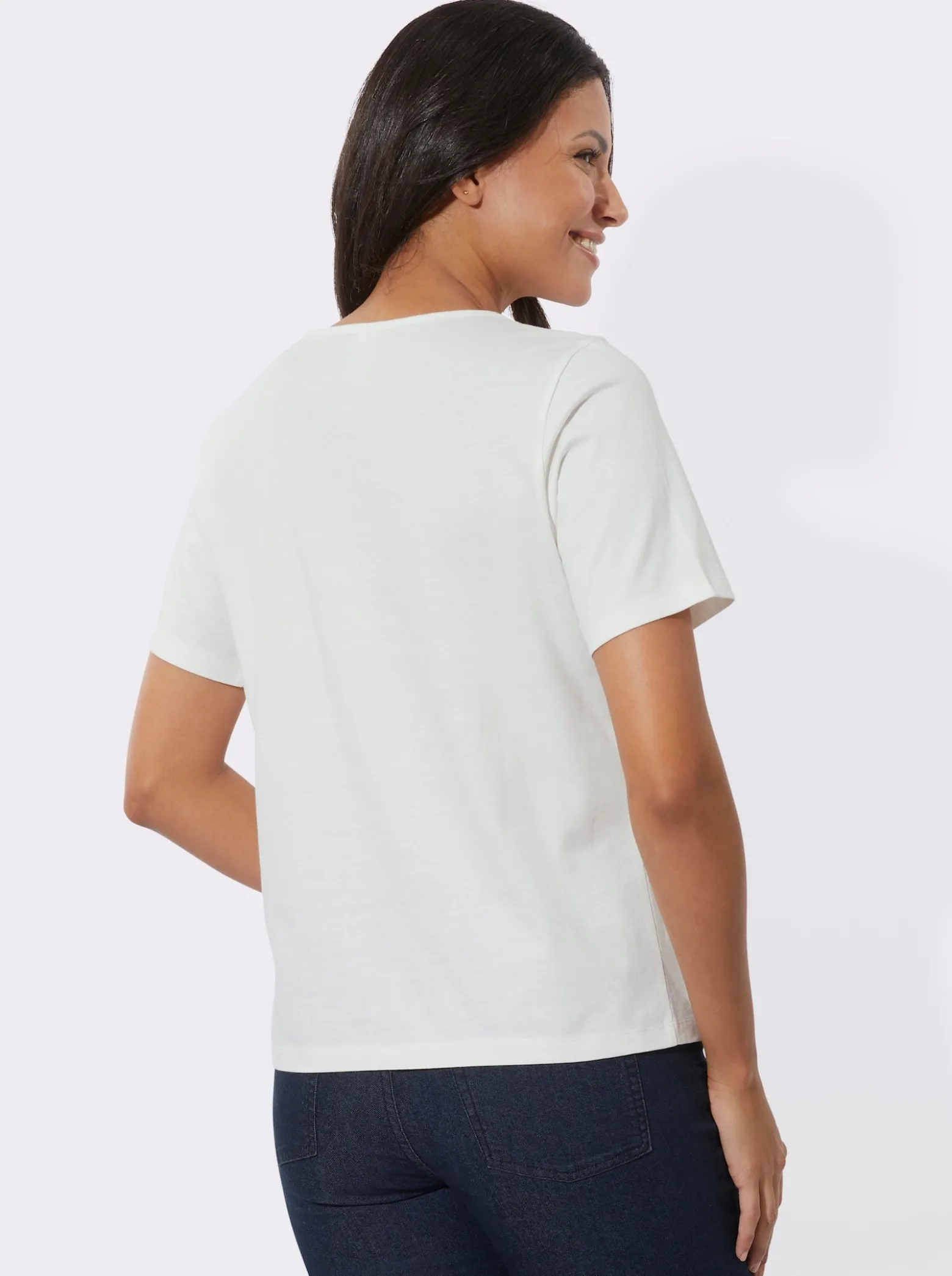 Rundhalsshirt mit Früchte-Print