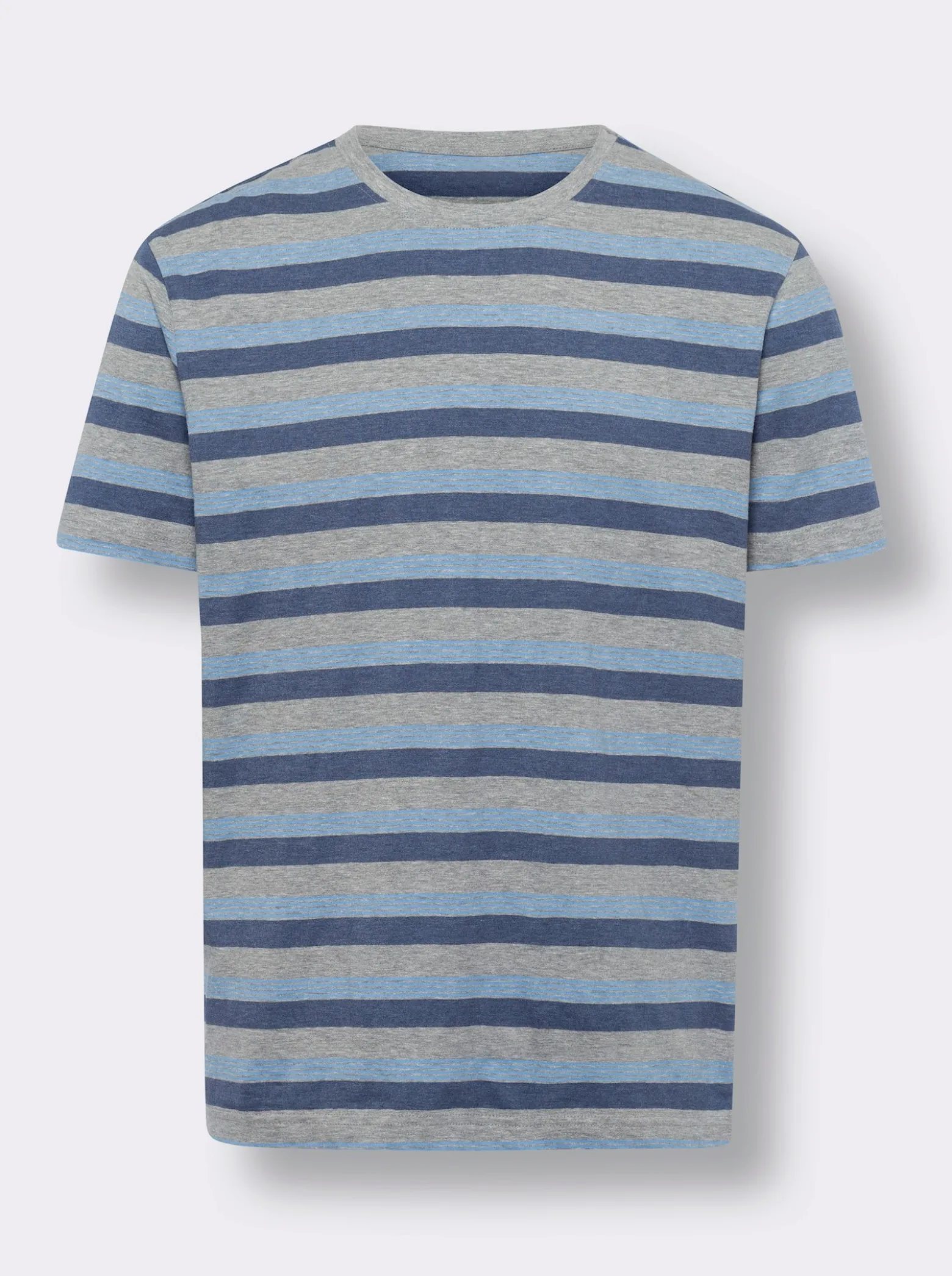 Rundhalsshirt mit garngefärbtem Ringel-Muster