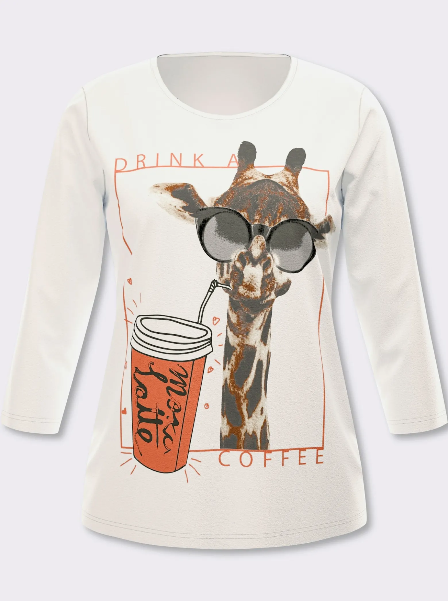 Rundhalsshirt mit Giraffen-Print