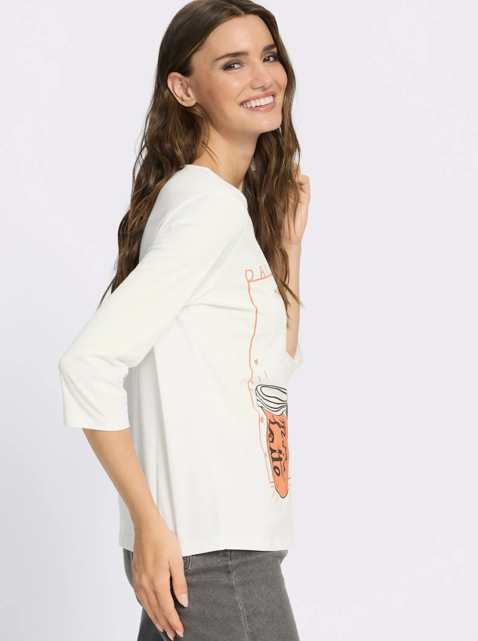 Rundhalsshirt mit Giraffen-Print