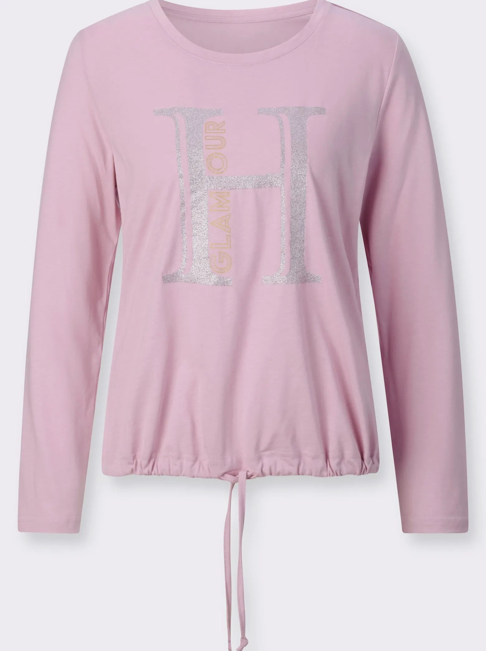 Rundhalsshirt mit Glitzer-Print