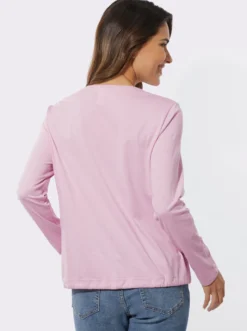 Rundhalsshirt mit Glitzer-Print