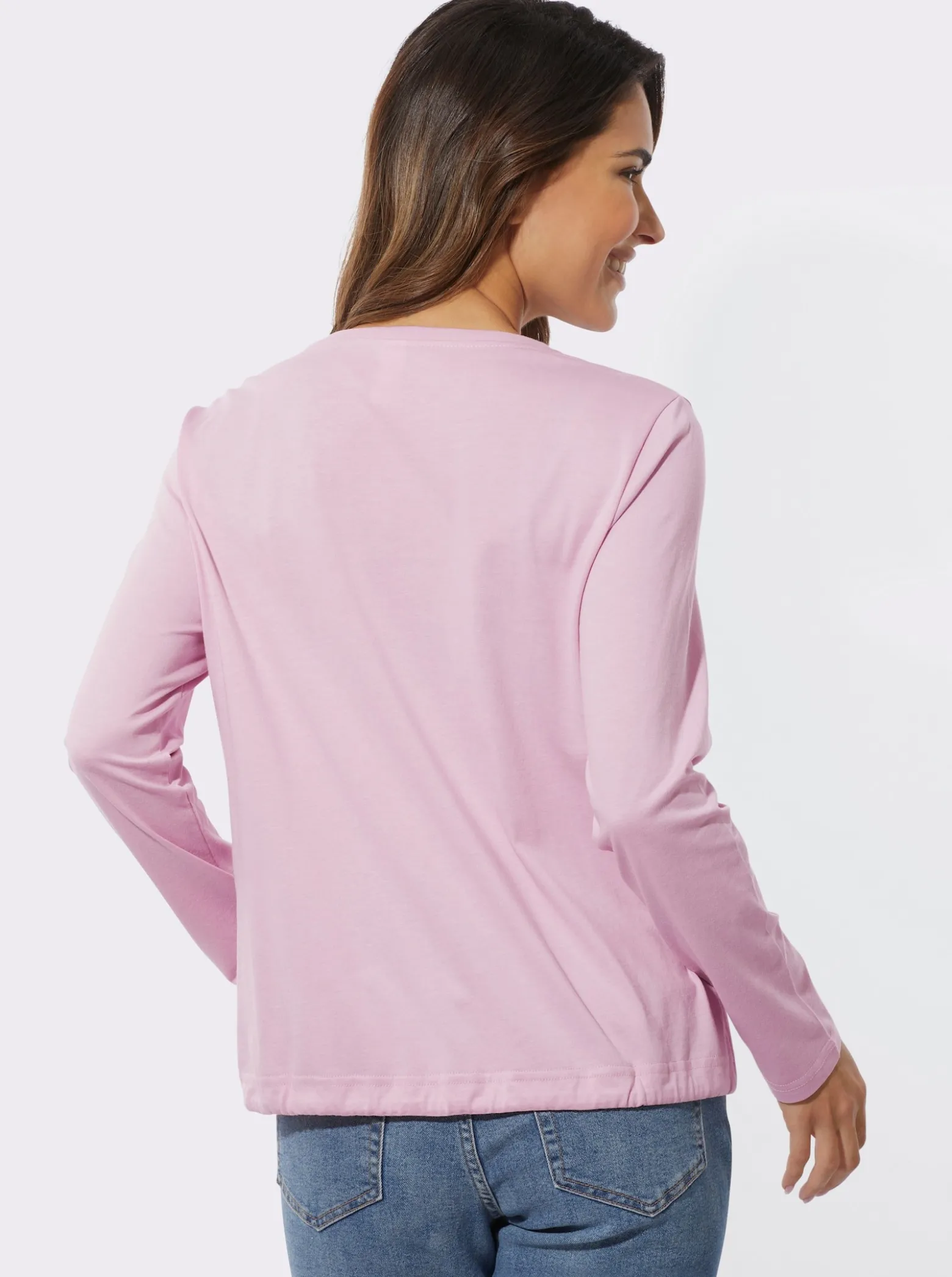 Rundhalsshirt mit Glitzer-Print
