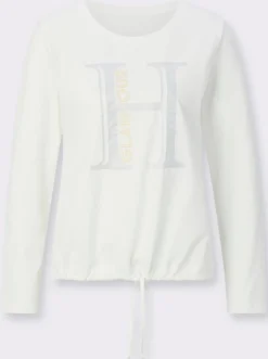 Rundhalsshirt mit Glitzer-Print