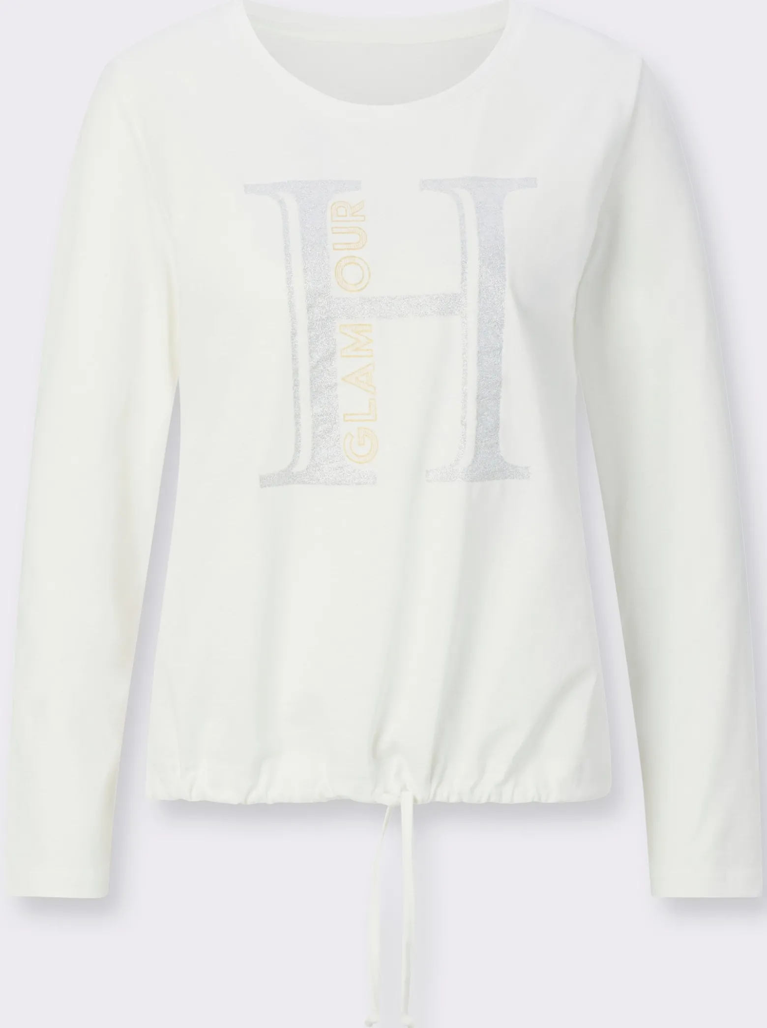 Rundhalsshirt mit Glitzer-Print