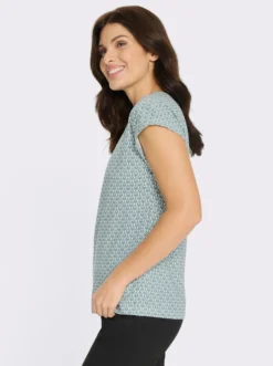 Rundhalsshirt mit Minimaldessin