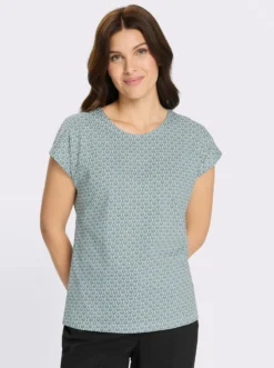 Rundhalsshirt mit Minimaldessin