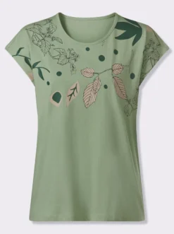 Rundhalsshirt mit platziertem Druck