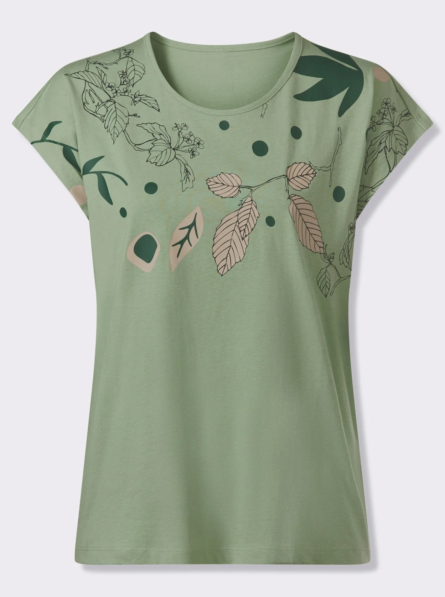 Rundhalsshirt mit platziertem Druck