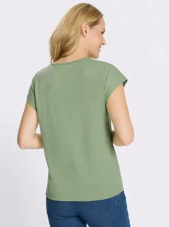 Rundhalsshirt mit platziertem Druck