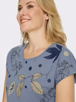 Rundhalsshirt mit platziertem Druck