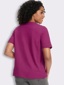Rundhalsshirt mit platziertem Blumen-Druck