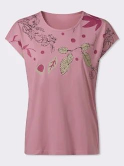 Rundhalsshirt mit platziertem Druck