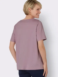 Rundhalsshirt mit platziertem Druck