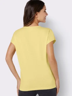 Rundhalsshirt mit platziertem Blumenmuster