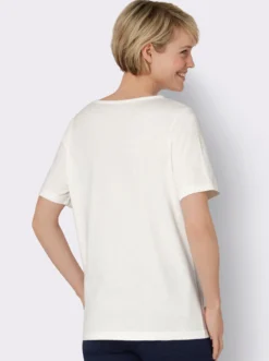 Rundhalsshirt mit platziertem Druck