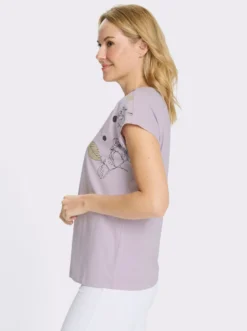 Rundhalsshirt mit platziertem Druck