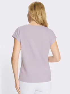 Rundhalsshirt mit platziertem Druck