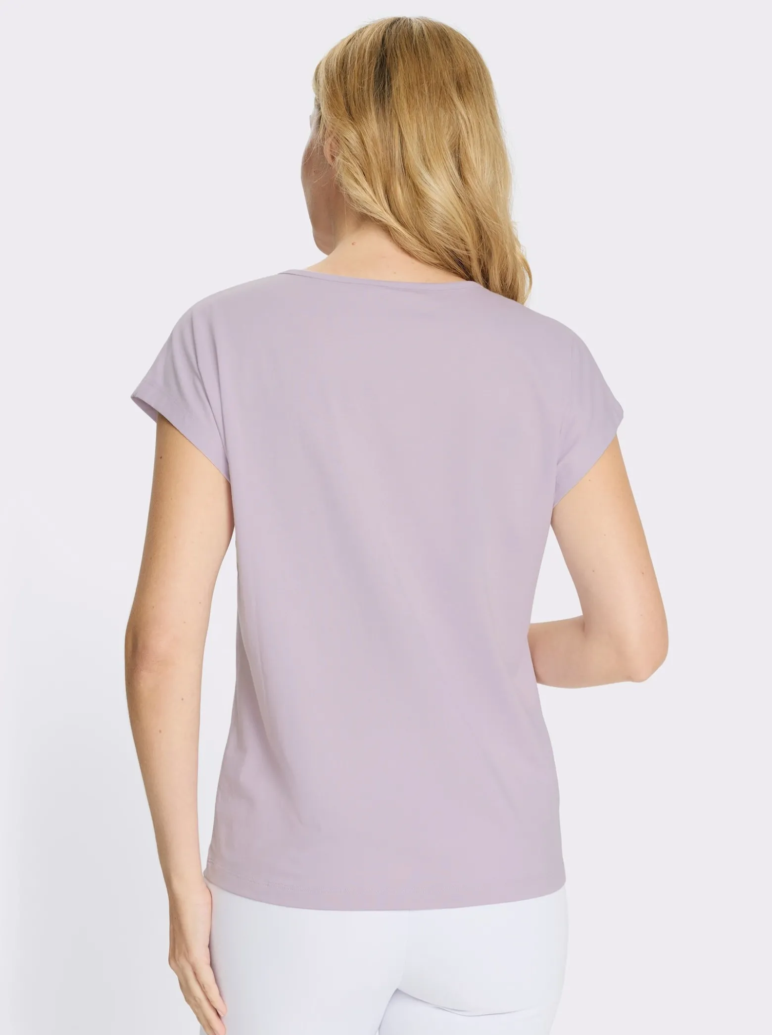 Rundhalsshirt mit platziertem Druck