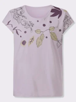 Rundhalsshirt mit platziertem Druck