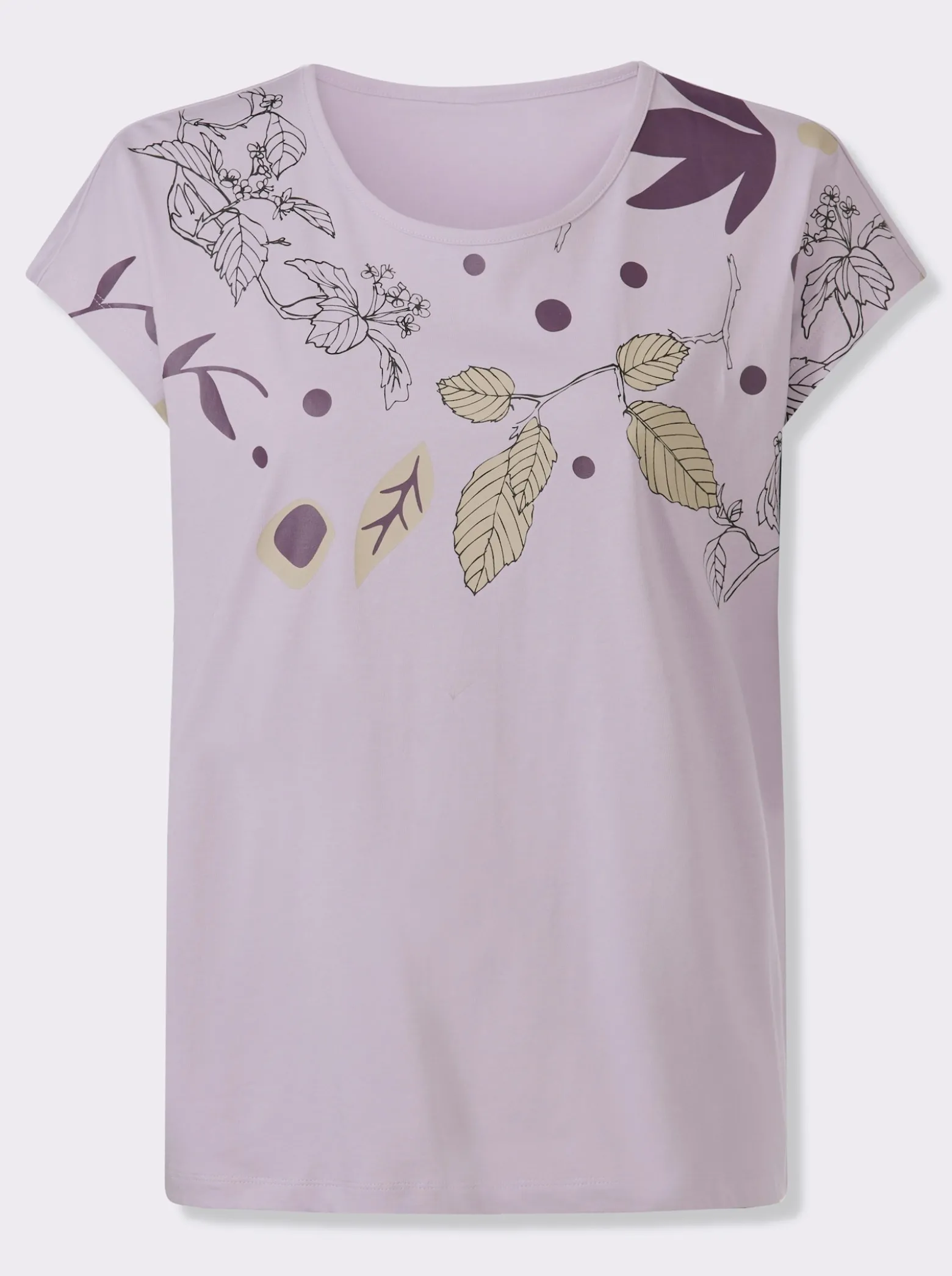 Rundhalsshirt mit platziertem Druck