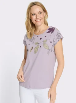 Rundhalsshirt mit platziertem Druck