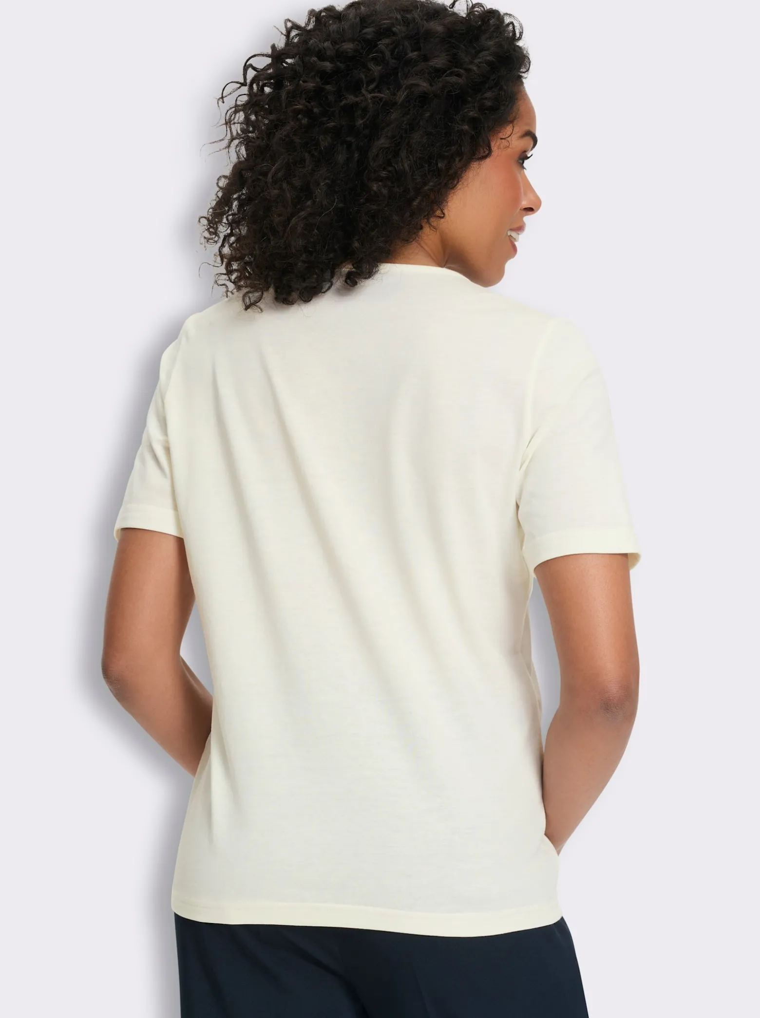 Rundhalsshirt mit platziertem Blumen-Druck