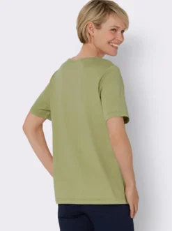 Rundhalsshirt mit platziertem Druck